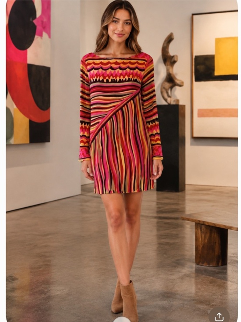 CK BRADLEY bright chiffon mini dress